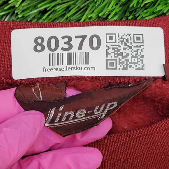 Vintage 90s Line-Up Colorblock Sweatshirt Women XL 23x24 Red - Picture 7 of 12